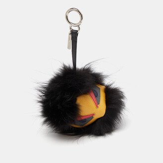 Multicolor Mink Fur and Leather Monster Bug Bag Charm