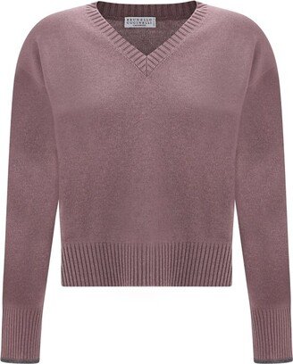 V-Neck Straight Hem Jumper