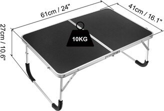 Unique Bargains Foldable Laptop Table, Portable Lap Desk Picnic Bed Tables, Black