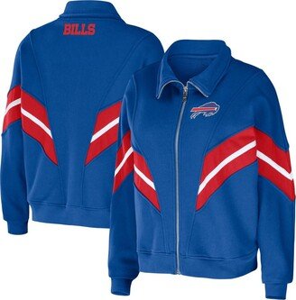 Women's Wear by Erin Andrews Royal Buffalo Bills Plus Size Yarn Dye Stripe Full-Zip Jacket