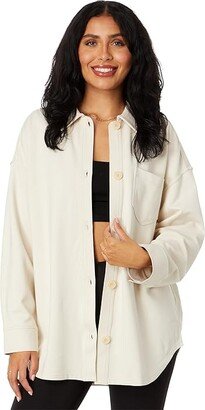 Ponte Oversized Shirt Jacket (Vintage Linen) Women's Coat