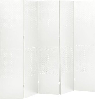 5-Panel Room Divider White 78.7