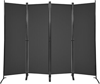 4-Panel 5.6ft Room Divider Folding Fabric Privacy Screen - 88'' x 20'' x 68''