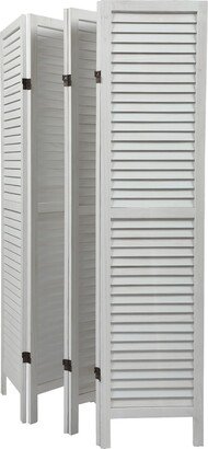 Sycamore wood 6 Panel Screen Folding Louvered Room Divider