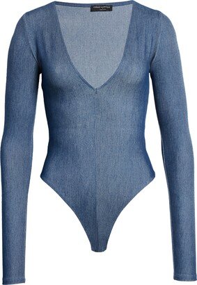 The V Denim Bodysuit