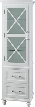 Ridge Wooden Linen Tower Cabinet with Adjustable Shelves White - Teamson Home