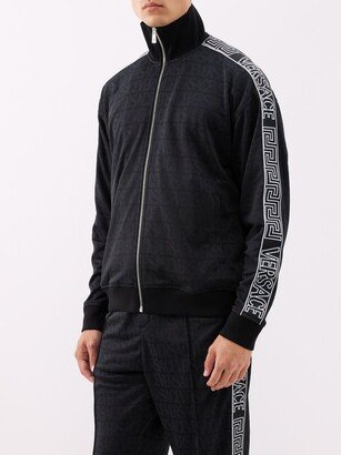 Logo-jacquard Jersey Zipped Track Top