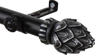 InStyleDesign Lotus Adjustable Black Patina Curtain Rod with Finial