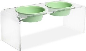 Hiddin Mint Green Medium Double Bowl Dog Feeder