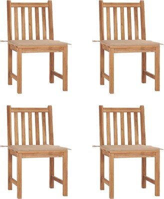 Patio Chairs 4 pcs with Cushions Solid Teak Wood - 19.7 x 20.9 x 35.4