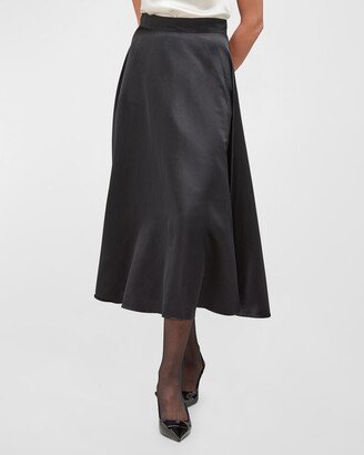 CARESTE Riley Circle-Cut Silk Georgette Midi Skirt