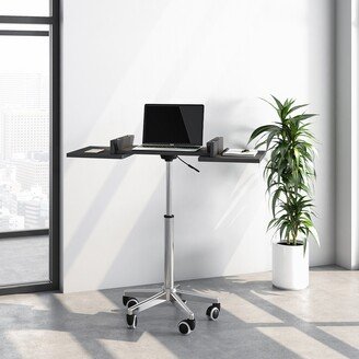 CTEX Folding Laptop Cart Table with Pulley,Suitable for Office, Study, Bedroom, Graphite