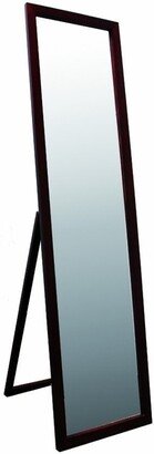 Modern Freestanding Bedroom Floor Mirror in Walnut Finish - 15 x 55.2 x 6.2 inches