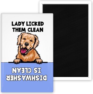 Cute Peeking Golden Retriever Personalized With Your Dogs Name Clean Dirty Dishwasher Magnet