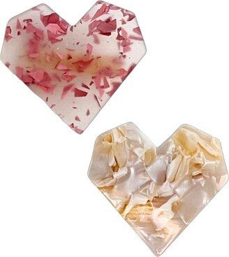 Headbands of Hope Hearts Clip Set + White