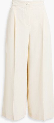 Bow-embellished crepe culottes