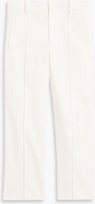 Cropped cotton-blend tapered pants