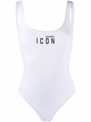 Icon logo-print swimsuit