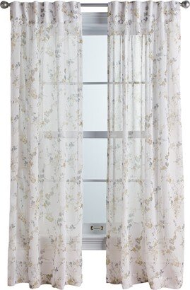 Wallflower Sheer Inverted Pleat with Button 2 Piece Window Panel, 96 x 32