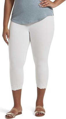 Women's Fashion Cotton Capri Leggings, Assorted (White - Embroidered) Women's Casual Pants