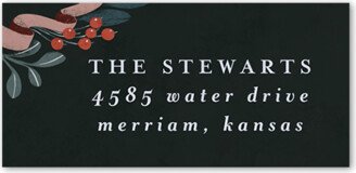 Address Labels: Painted Seasonal Wreath Address Label, Black, Address Label, Matte