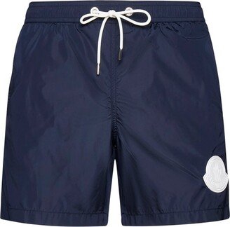 Logo Patch Drawstring Swim Shorts-AK