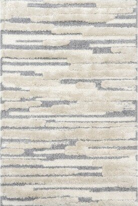 Caitya Contemporary High/Low Shag Area Rug 5x7, Beige