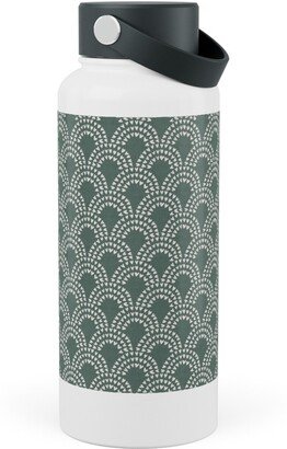 Photo Water Bottles: Scalloped Heart Rainbows - Pine Green Stainless Steel Wide Mouth Water Bottle, 30Oz, Wide Mouth, Green