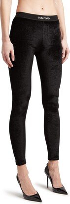 Logo Band Velvet Leggings-AA