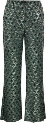 GIRINO - Flared trousers in jacquard fabric