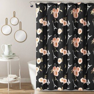 Vintage Paris Rose Butterfly Script Shower Curtain Single