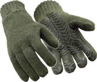 Men's Fleece Lined Insulated 100% Ragg Wool Grip Gloves