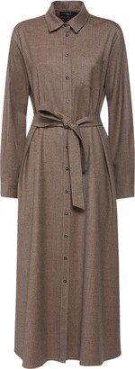 Auronzo wool flannel midi shirt dress