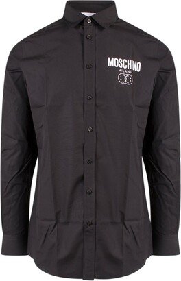 Logo Printed Buttoned Long-Sleeved Shirt