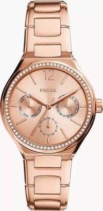 Fossil Outlet Eevie Multifunction Rose Gold Stainless Steel Watch