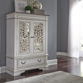 The Gray Barn Abbey Park Weathered Brown & Antique White Mirrored Door Chest