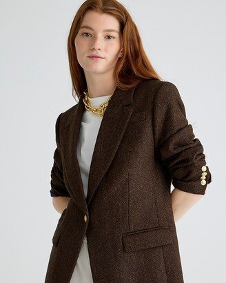 Petite Willa blazer in brown herringbone