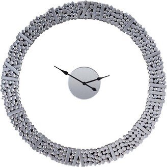 39 Inch Modern Analog Wall Clock, Faux Gem Inlay, Quartz - 39 L x 1 W x 39 H Inches