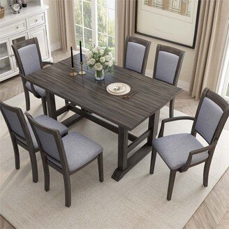 7-Piece Kitchen Trestle Dining Table Set