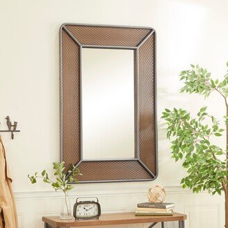 Studio 350 Brown Wood Industrial Wall Mirror 47 x 31 x 1 - 31 x 1 x 47