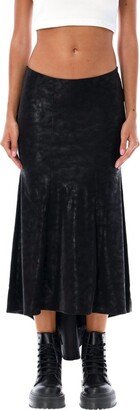 Asymmetric Cut Pleated Midi Skirt