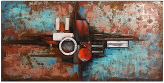 Composition 1 Mixed Media Iron Hand Painted Dimensional Wall Art, 24 x 48 x 2