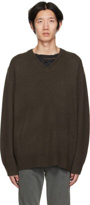 Brown V-Neck Sweater-AB