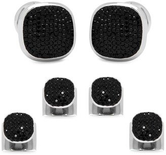 3-Piece Ox And Bull Trading Co. Stainless Steel Black Pave Crystal Stud Set