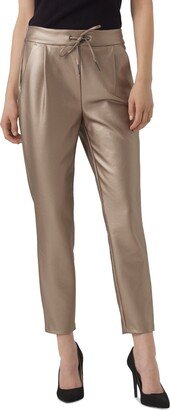 Women's Faux-Leather Pull-On Pants