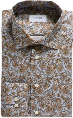 Contemporary Fit Paisley Cotton Dress Shirt