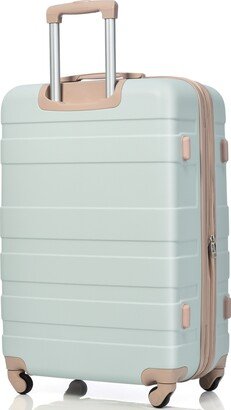 NINEDIN Trunk Sets 3 Piece Set Expandable Spinner suitcase 20/24/28, Green