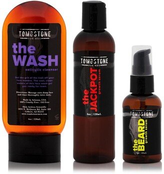 Tombstone For Men The Ultimate Kgf Hair & Beard Growth Serum Set W/ Salicylic Cleanser - All Vegan