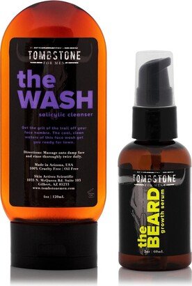 Tombstone For Men The Wash Salicylic Cleanser & The Beard Kgf Beard Growth Serum Set - All Vegan