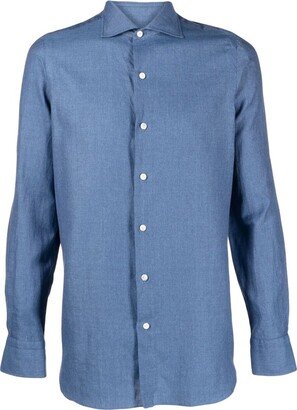 Regular fit linen blend shirt